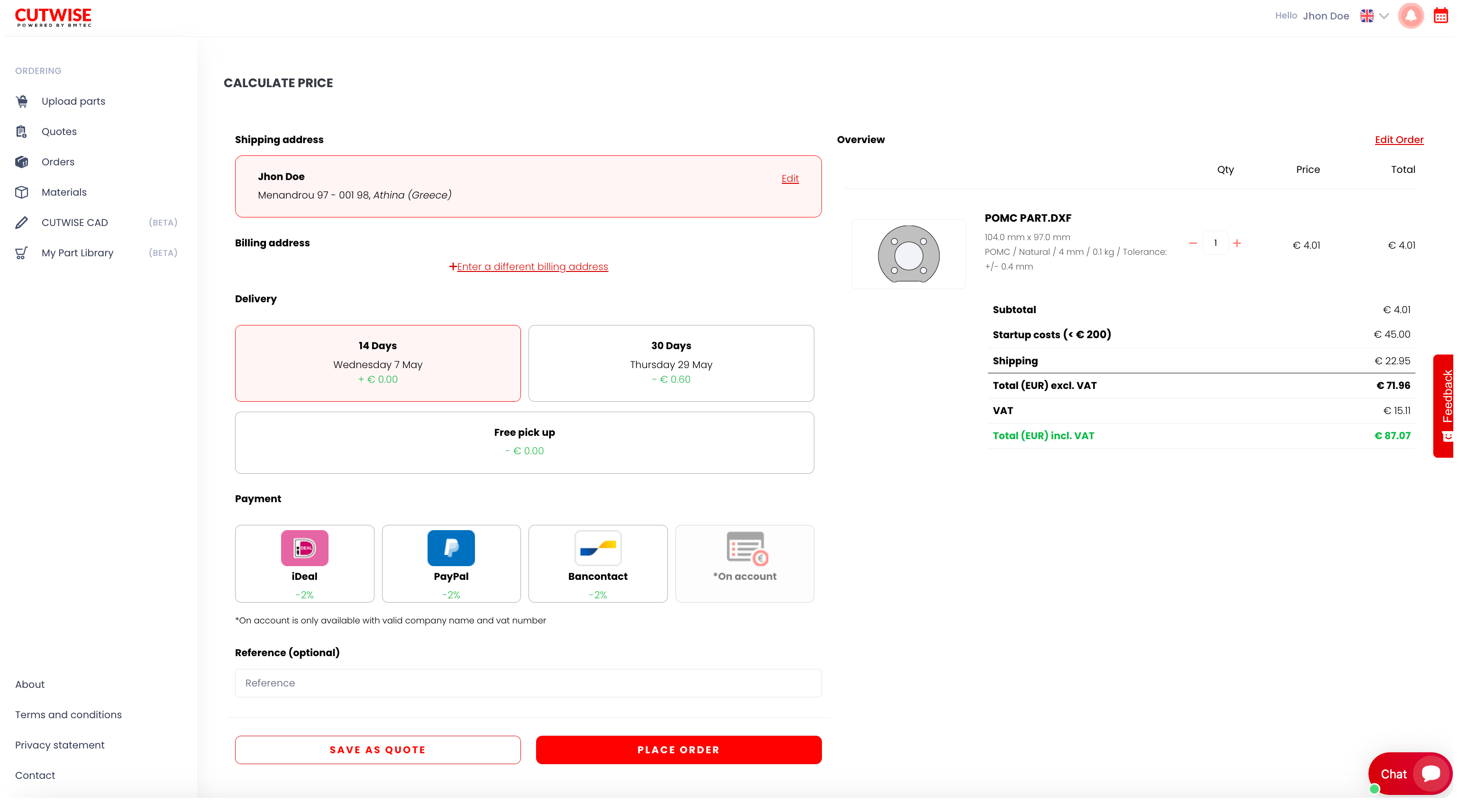 Angebot in 10 Sekunden erhalten – CutWise